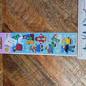 Vintage SandyLion mother of pearl sticker sheet stickers snow winter